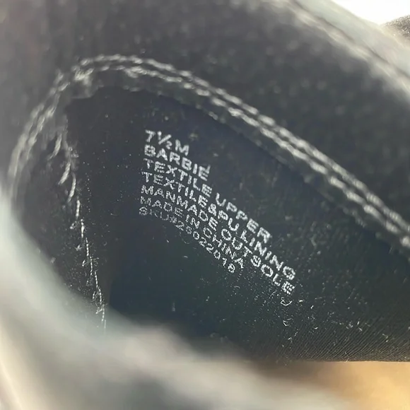 SM New York Barbie Black Suede Boots Braided Accent Ankle Boot 3” Heel - 7.5 - Picture 11 of 14